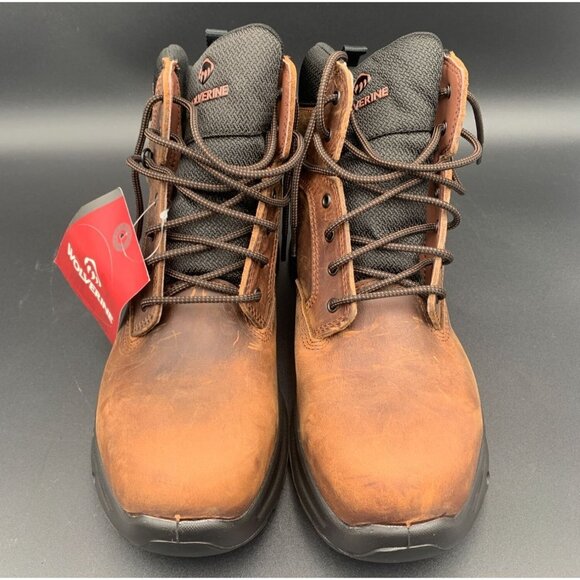 Wolverine Shiftplus Mid LX Safety Boots Brown Leather Men's Size 9EW Steel Toe - Picture 5 of 13
